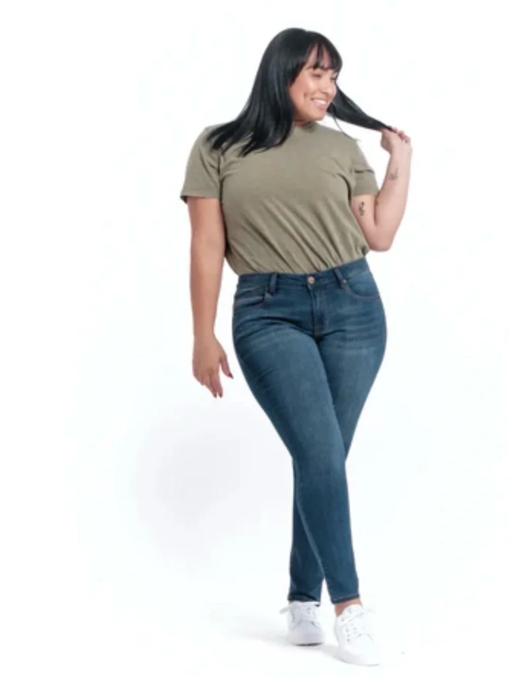 1822 Denim Women’s Skinny Jeans - Medium Blue Wash - Picture 1 of 5